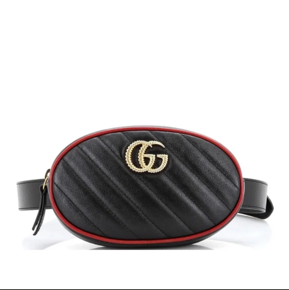 Authentic Gucci GG Marmont Leather Belt Bag - Picture 1 of 5